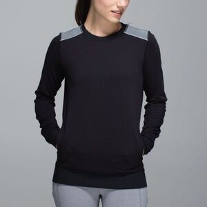 Lululemon In A Flash Long Sleeve Pullover Top Black Silver Reflective -6